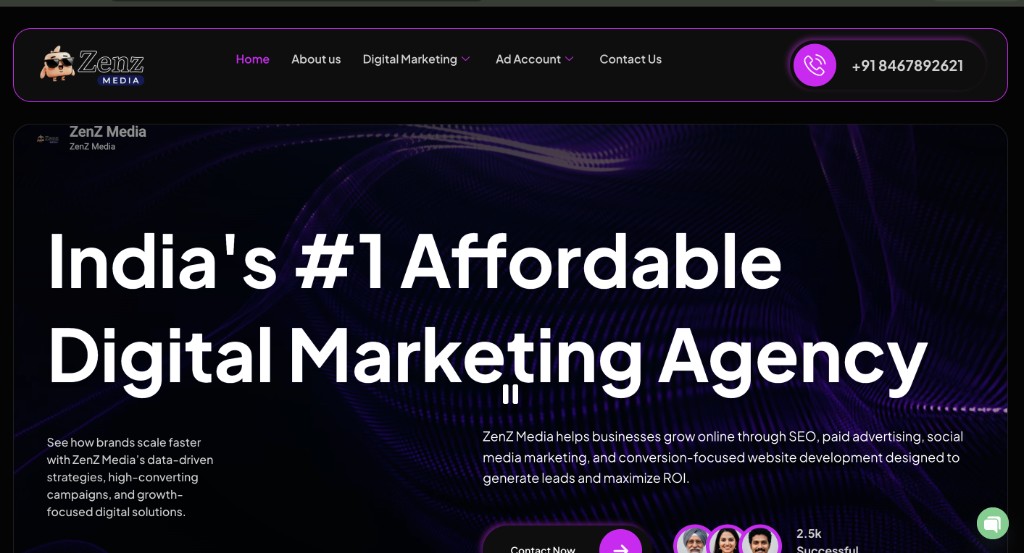 ZenZ Media homepage